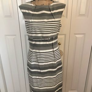 Calvin Klein Belted striped sheath dress
